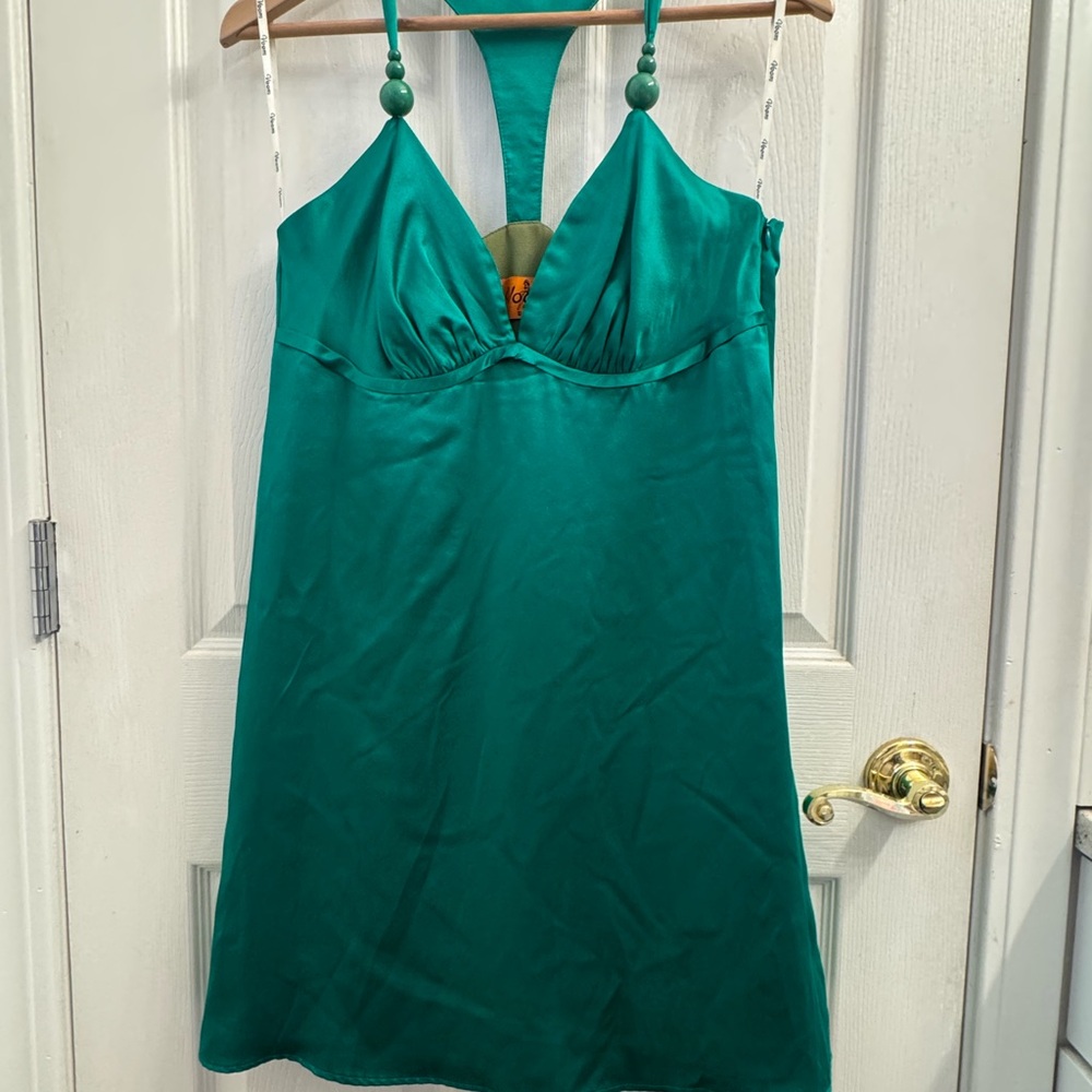 Emerald Green Satin Chemise